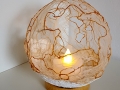 Halbkugel aus handgeschöpftem Papier, Kozofasern und Glas Effekt Gel